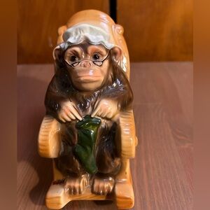 Ceramic Monkey Chimp Coin Banks